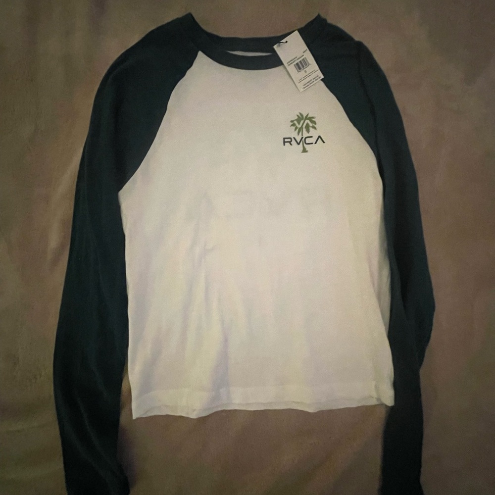 RVCA White and Black Long Sleeve Shirt